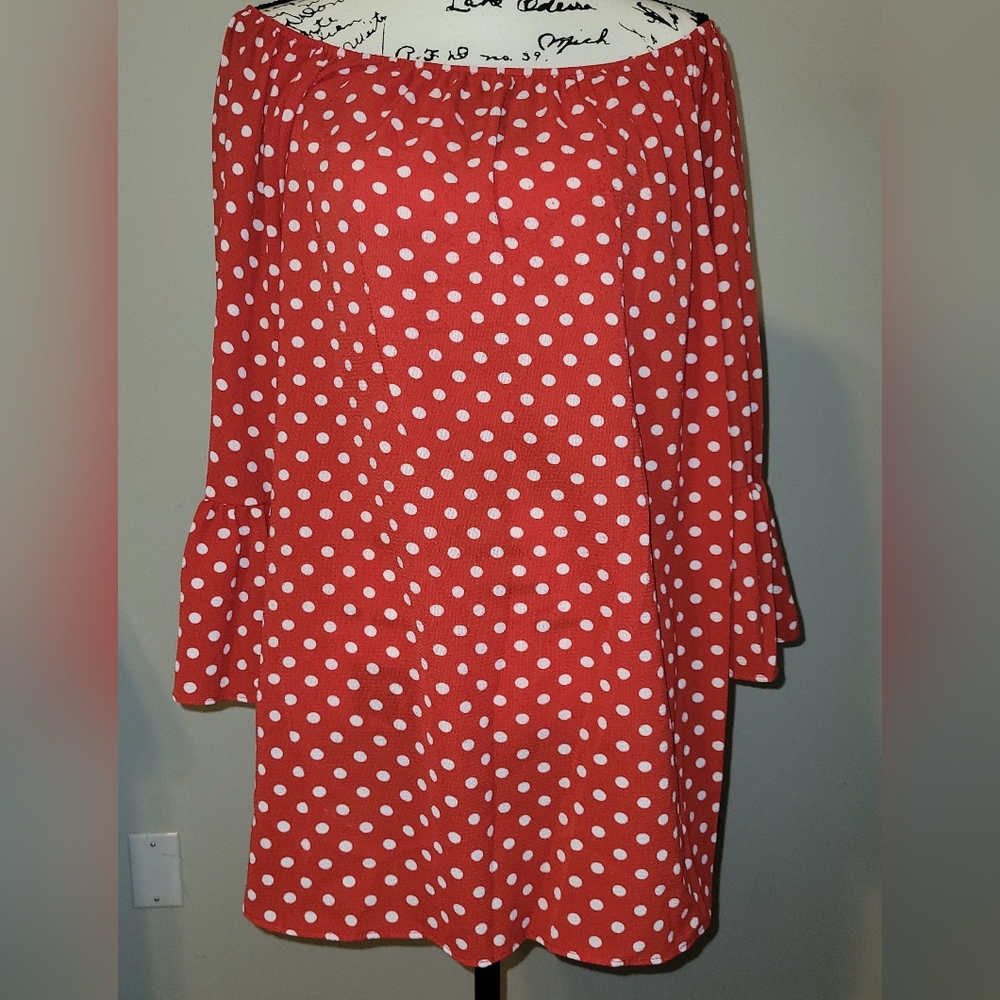Misia Red Top with White Dots